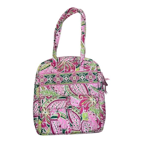 Vera Bradley Pinwheel Pink Tall Tote Retired Breast Cancer Pattern Bag EUC - Picture 1 of 4